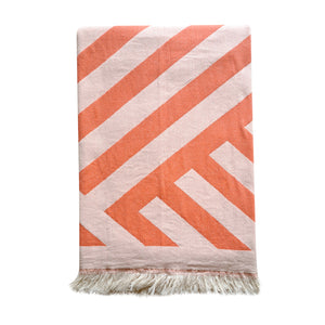 Mackenzie Stripe Cotton Beach Towel Sherbet