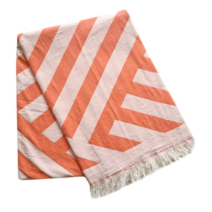 Mackenzie Stripe Cotton Beach Towel Sherbet
