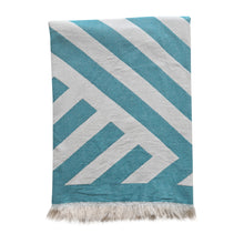 Load image into Gallery viewer, Mackenzie Stripe Cotton Beach Towel Teal
