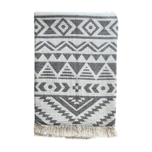 Load image into Gallery viewer, Cleo Aztec Cotton Beach Towel Smoke
