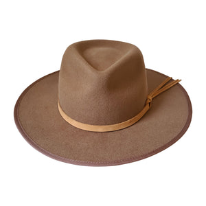 Dakota wide brim Fedora Hat in Tan